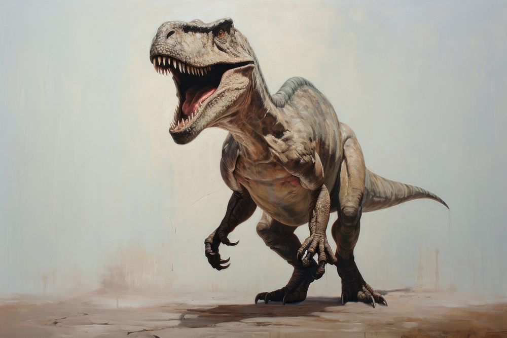 Close up on pale dinosaur reptile animal t-rex.