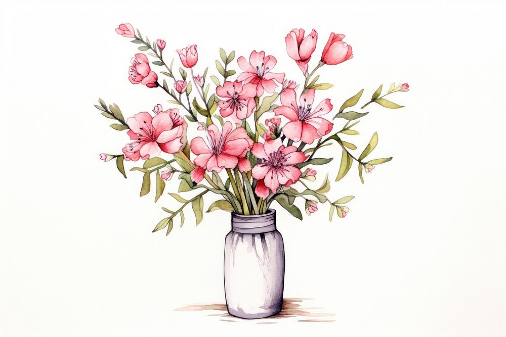Flower vase graphics painting pattern.