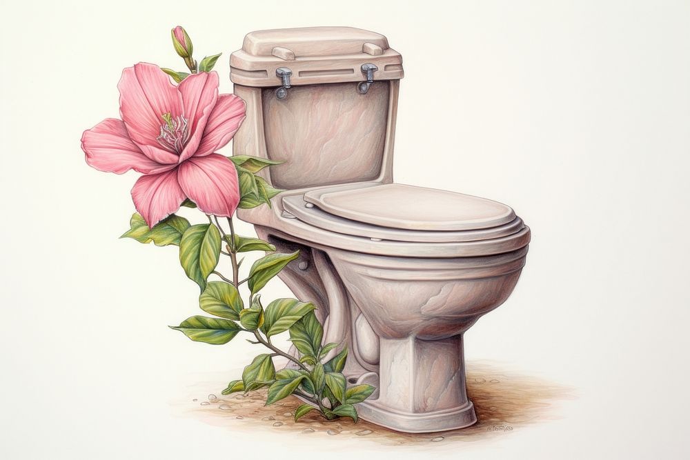 Toilet bathroom indoors blossom.