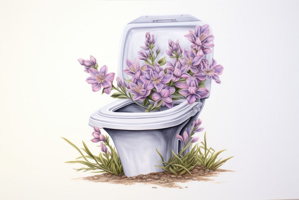 Toilet lavender bathroom blossom.