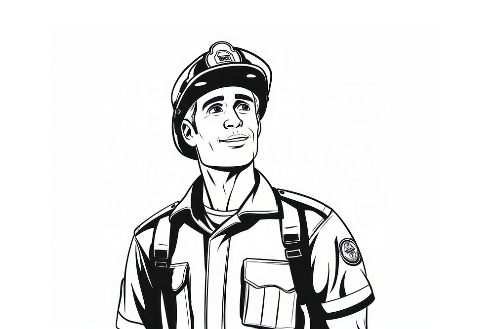 Paramedic illustrated drawing stencil.