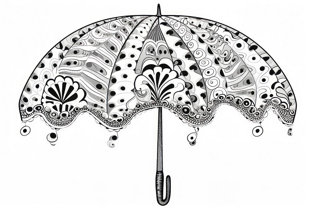 Parasol illustrated umbrella drawing.