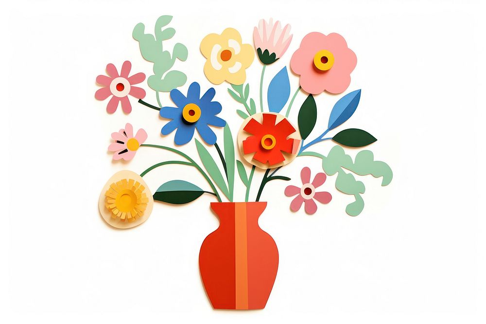 Flower vase painting asteraceae graphics.