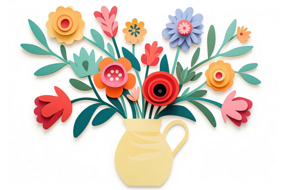 Flower vase asteraceae handicraft graphics.