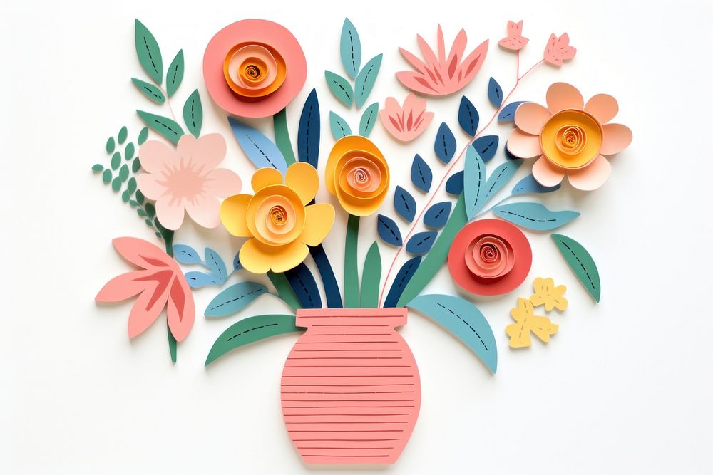 Flower vase paper accessories handicraft.
