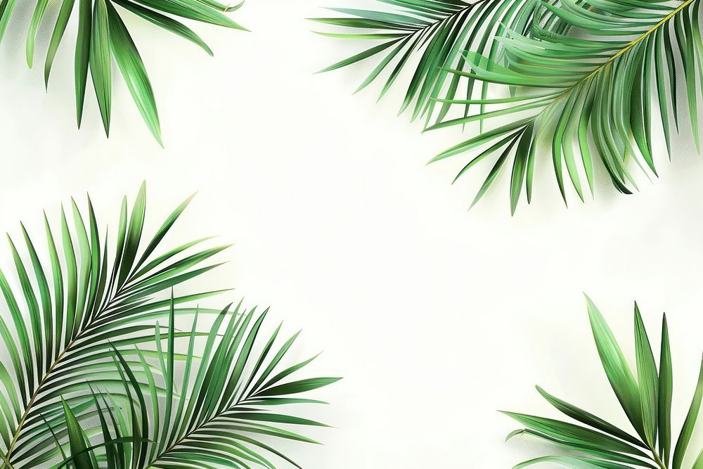 Palm tree leaves vegetation rainforest arecaceae.