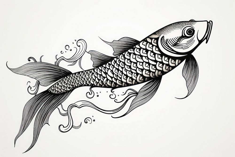 Koi art illustrated seafood.