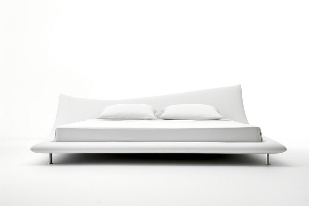 Modern white bed furniture cushion bedroom.