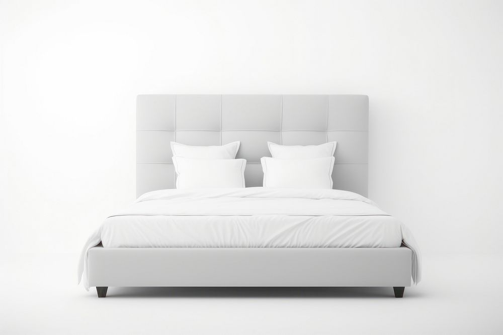 Modern white bed furniture mattress cushion.