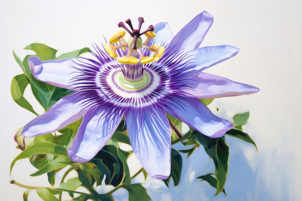Passion flower blossom anther plant.