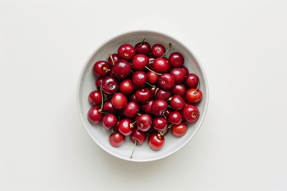 A bowl of cherry produce fruit plant.