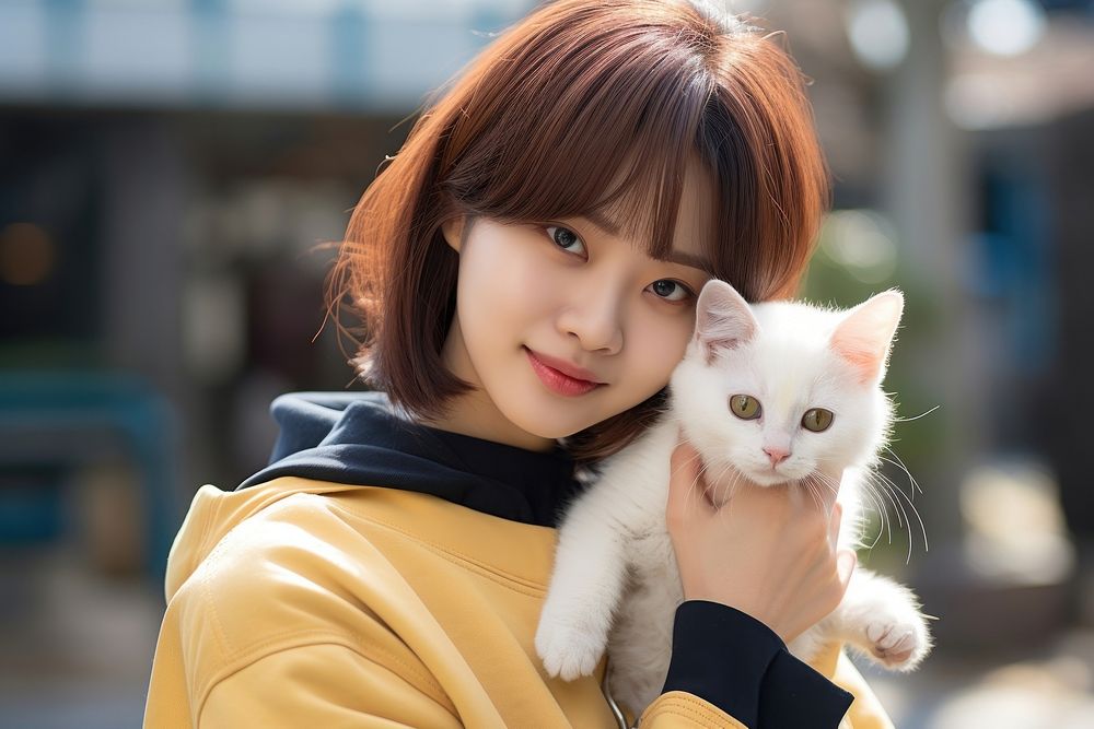 Korean teen photo cat pet.