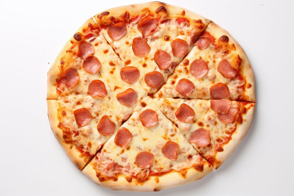 Pizza ham chesse food food presentation.