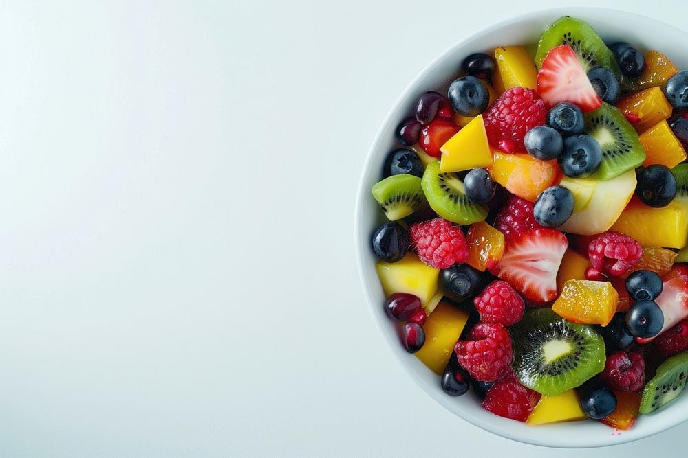 Fruit salad recipe blueberry produce plate.