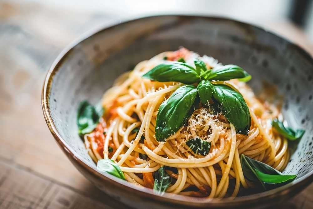 Spaghetti recipe pasta plate food.