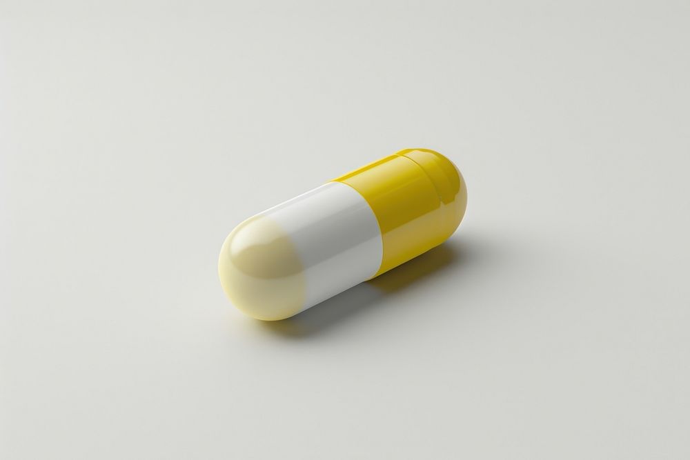 3D icon of a pill medication capsule.