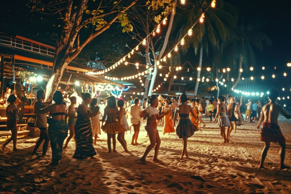 Thai people dancing at full moon party person female human.