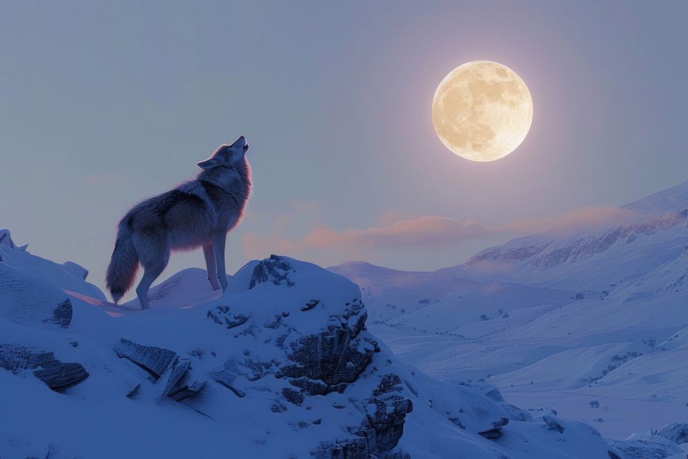 Wolf nature moon astronomy.