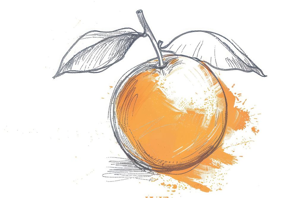 Orange drawing fruit illustrated.
