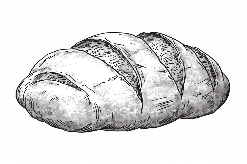 Bread drawing illustrated sketch.