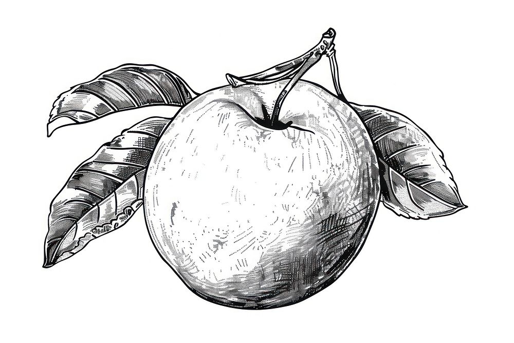 Peach drawing illustrated produce.