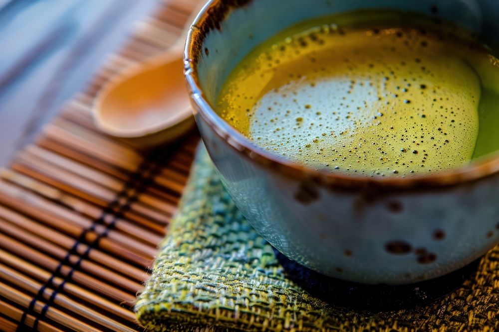 Organic Green Matcha Tea tea beverage coffee.