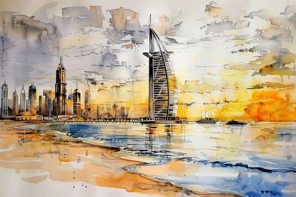 Dubai city art architecture.