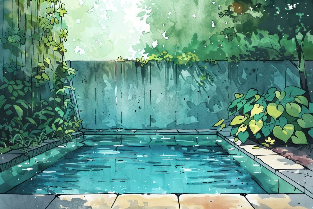 Infinity pool water backyard outdoors.