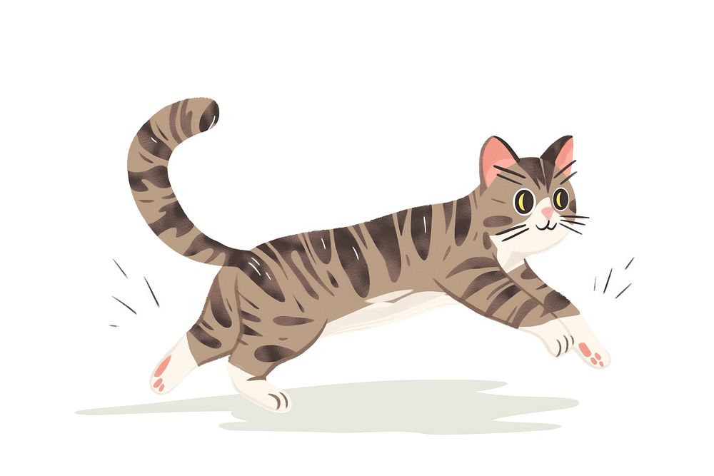 Tabby kitten jumping cat appliance animal.