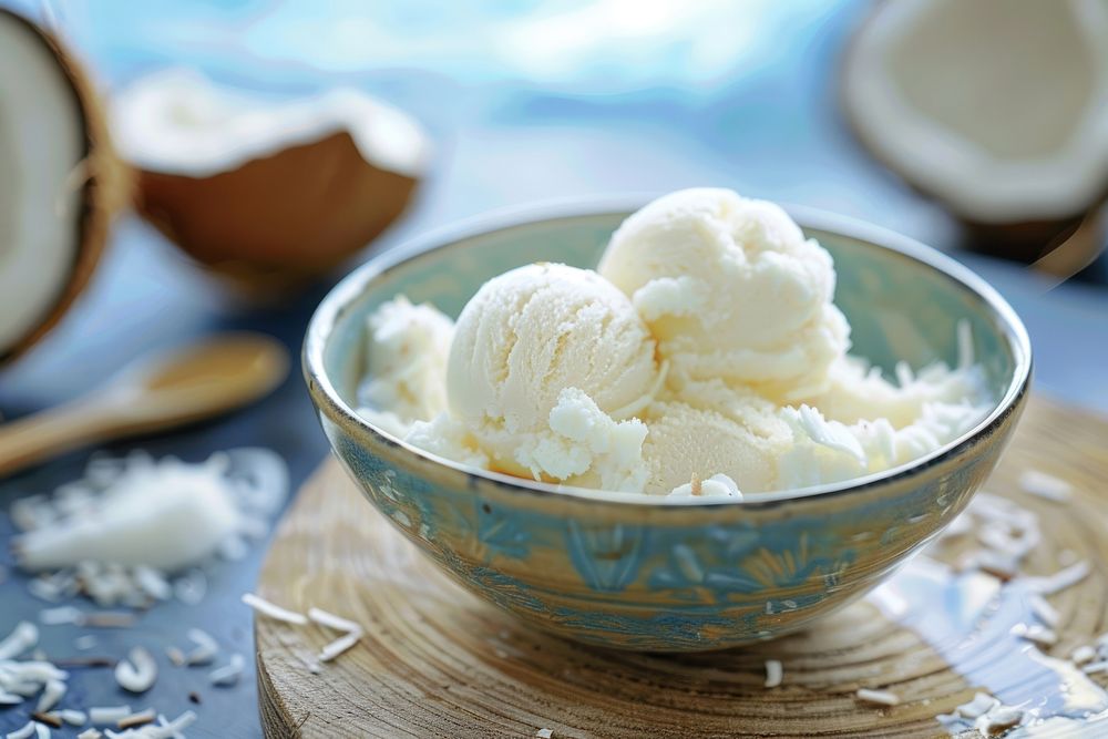 Thai coconut ice cream cream free photo rawpixel