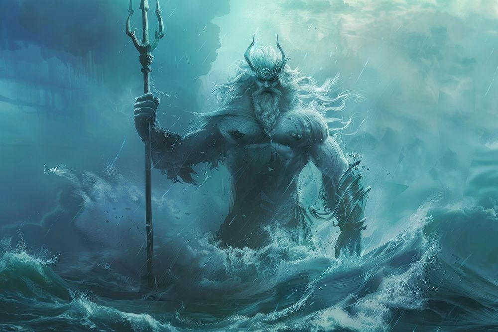 God of the Sea trident ocean sea.