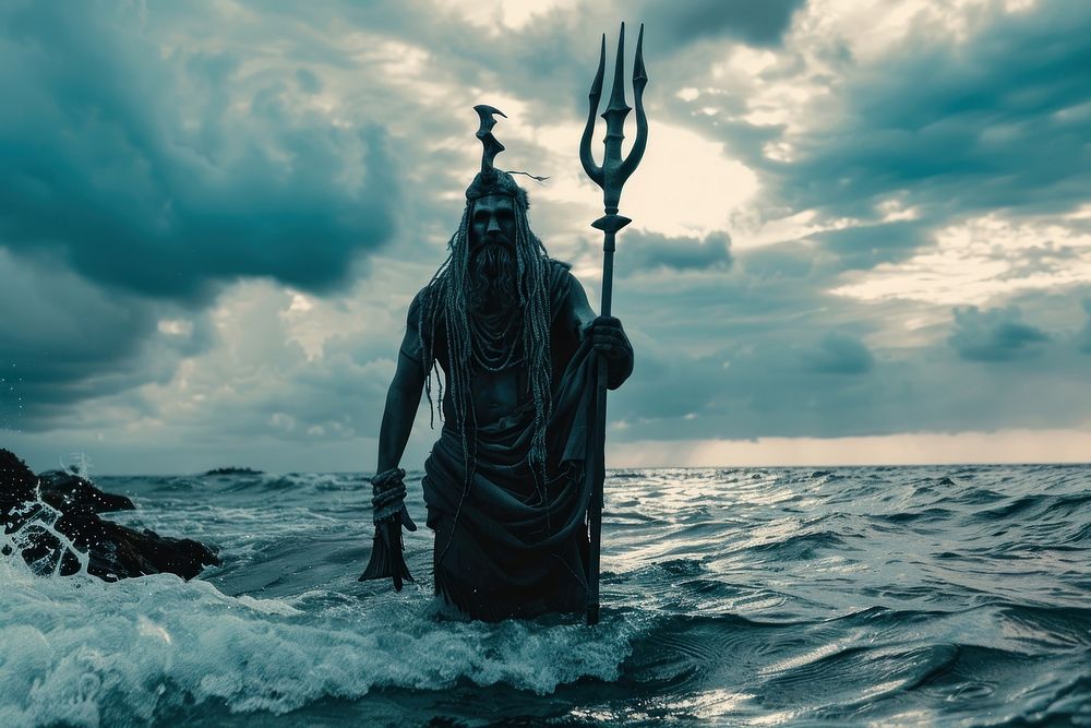 God of the Sea trident weaponry person.