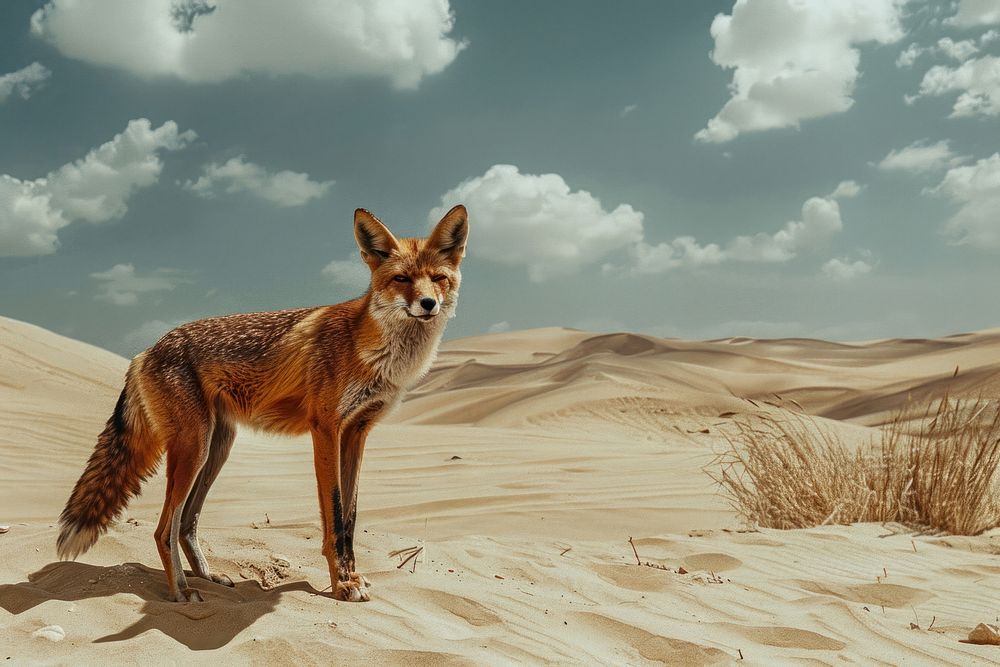 Wild animal in desert wildlife outdoors canine.