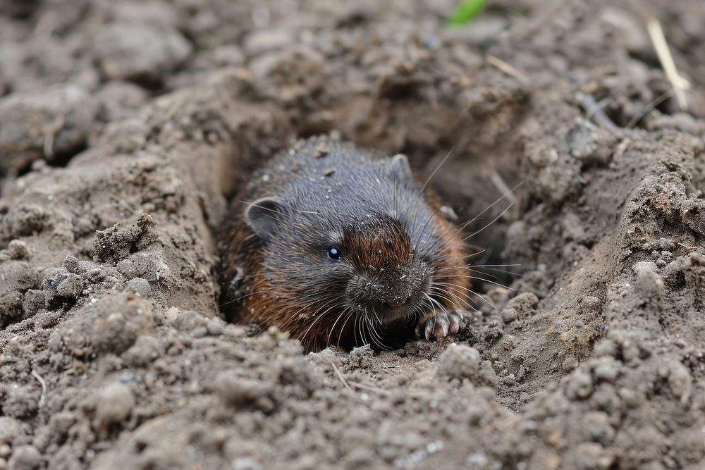 Mole put on the ground wildlife animal mammal.