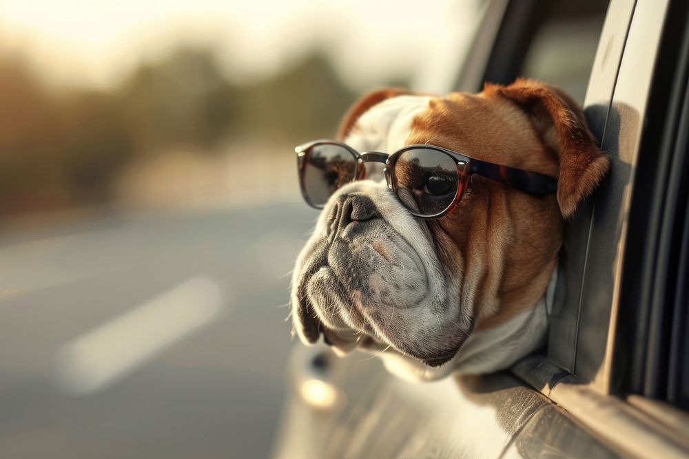 Bulldog wearing glasses photo accessories photography.