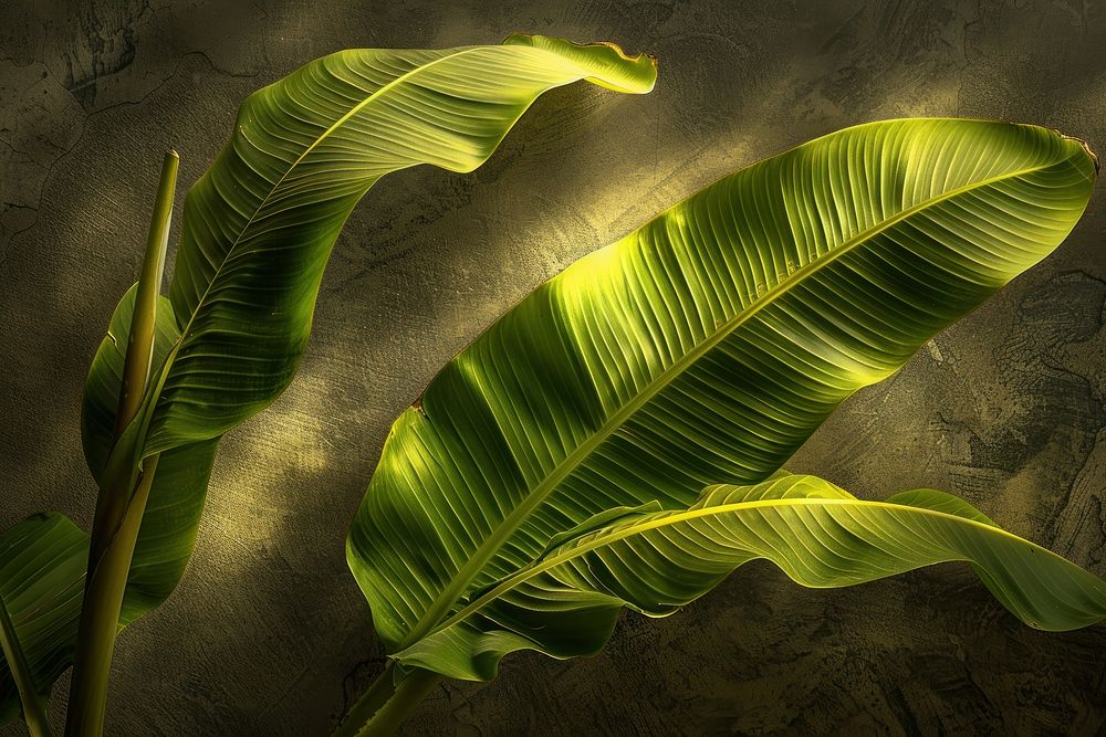Photo of a banana leaf vegetation plant green.