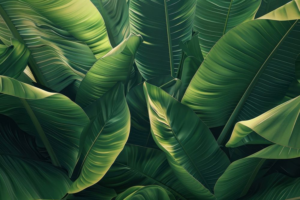 Photo of a banana leaf vegetation outdoors jungle.
