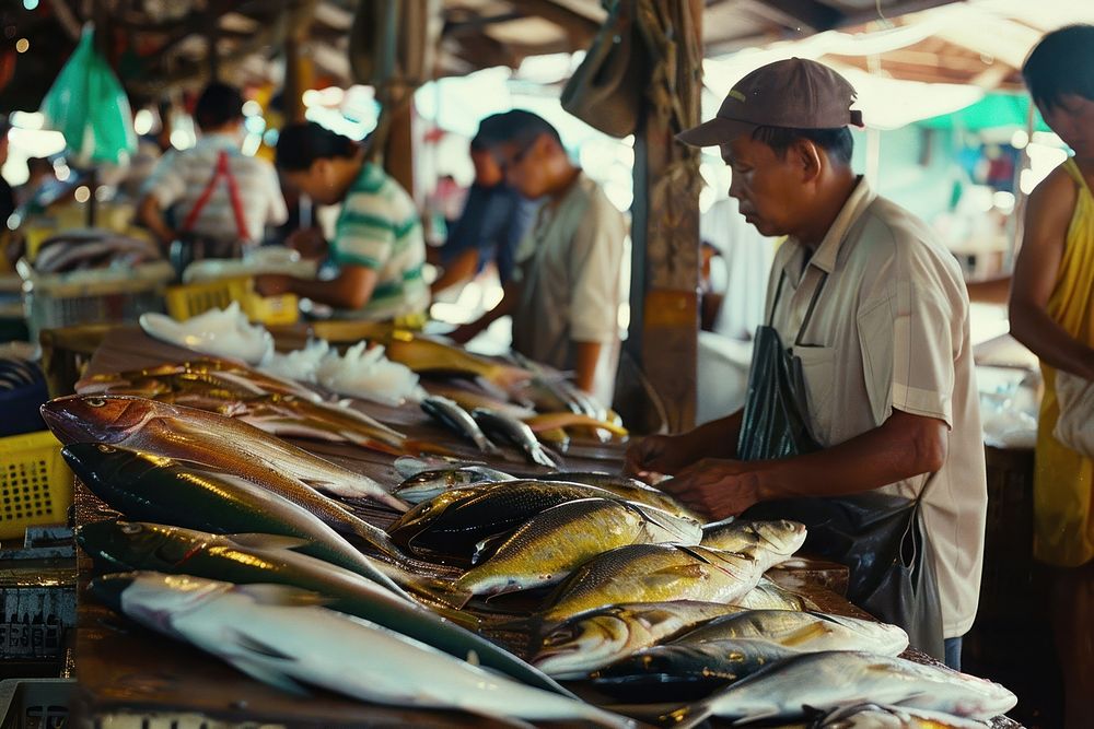 Fish market in Thailand accessories accessory clothing.