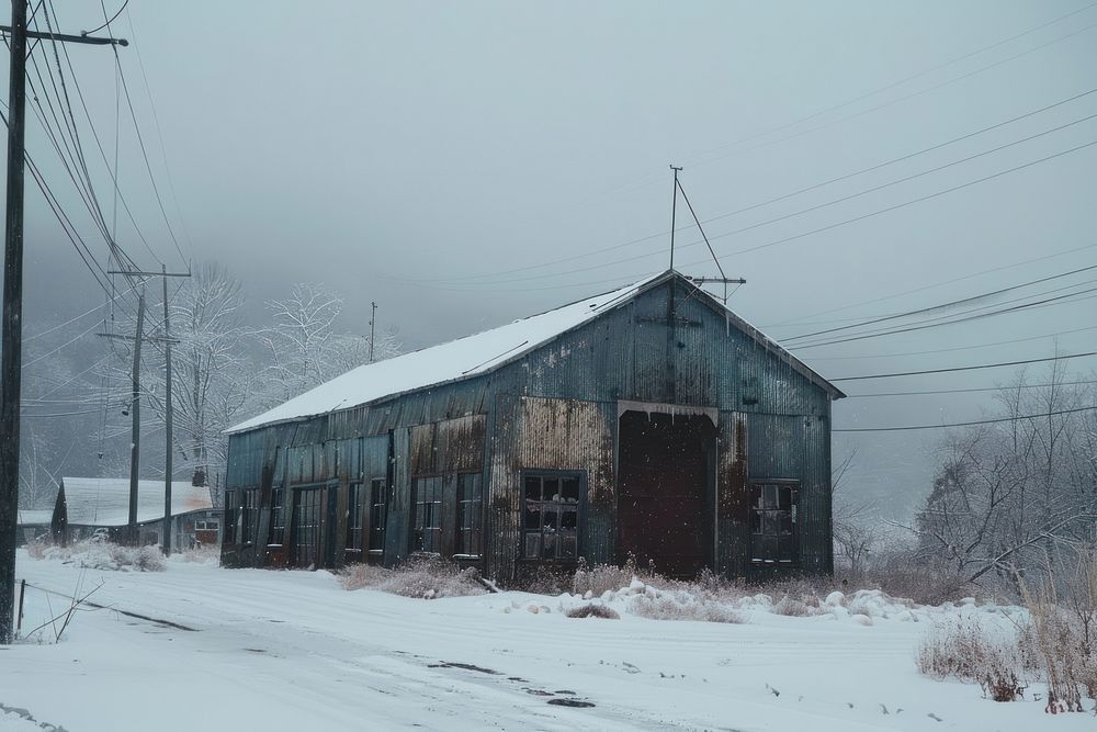 Landscape winter house architecture countryside.