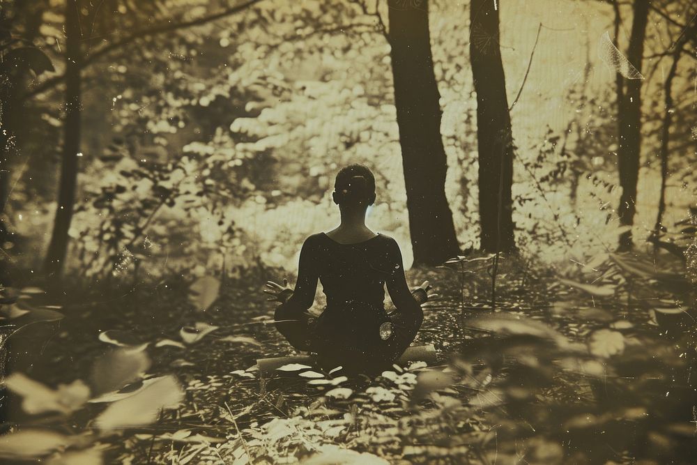 Person is meditating in the middle of nature photo photography vegetation.