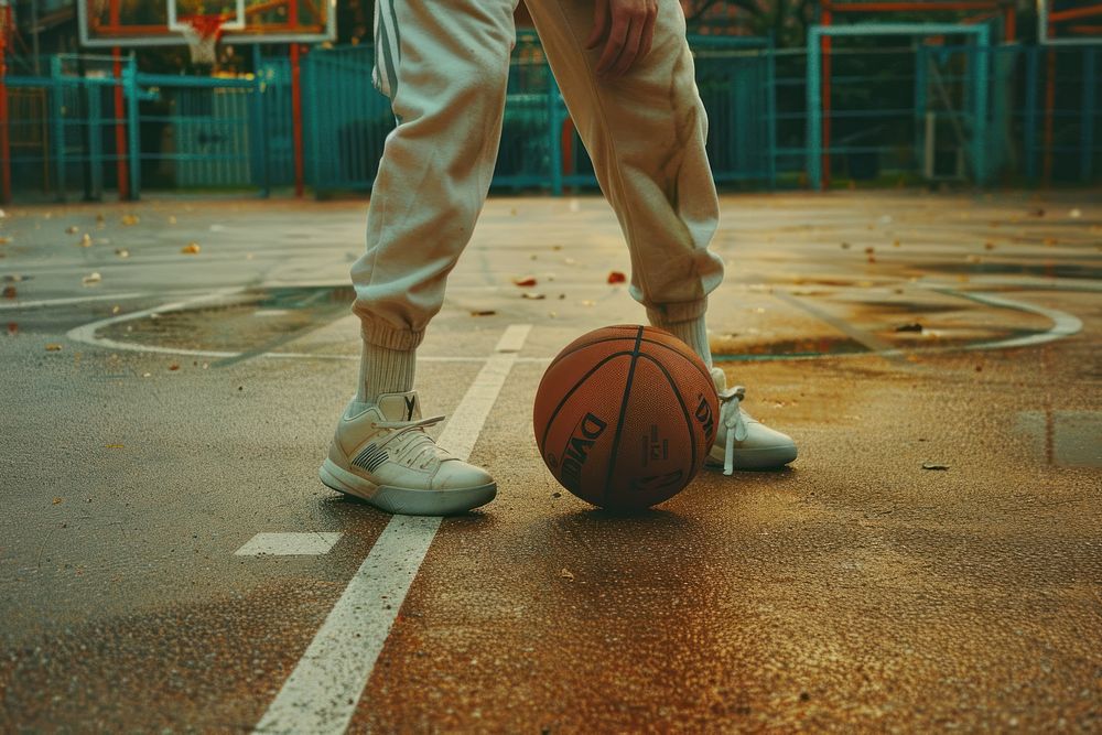 Person playing basketball clothing footwear apparel.