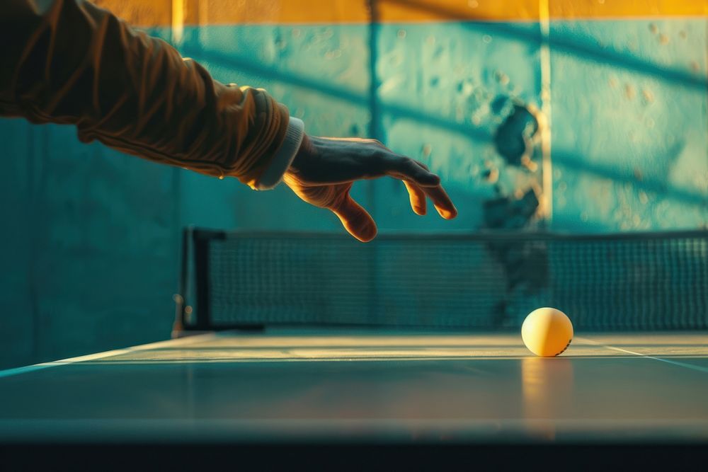 Person playing table tennis sports human ping pong.