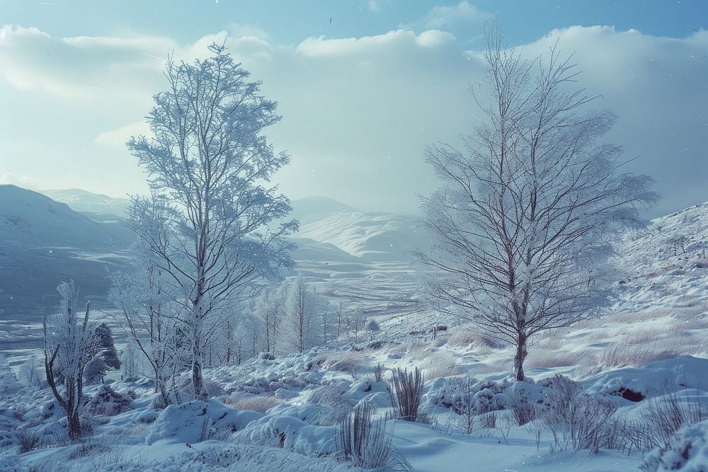 Scotland landscape in winter outdoors weather scenery.
