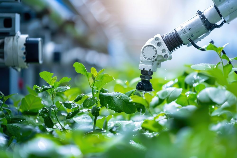 Smart robotic farmers in agriculture plant outdoors device.