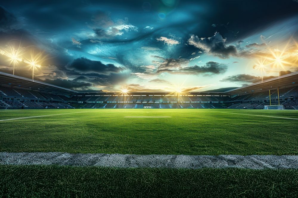 Photo of an empty football stadium cricket sports.