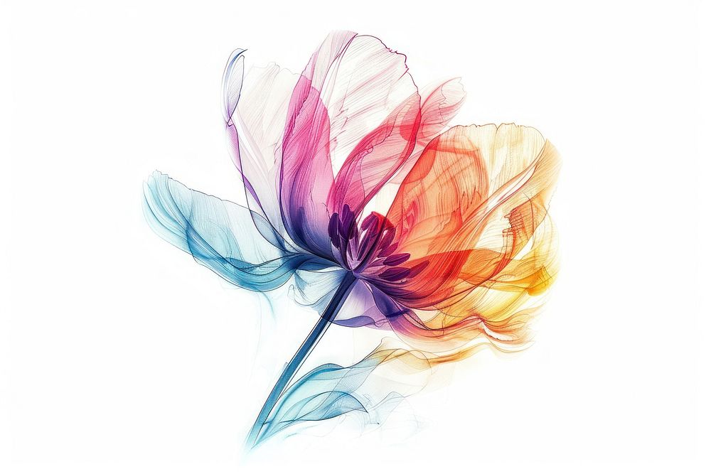 Colourful flower sketch graphics pattern blossom.