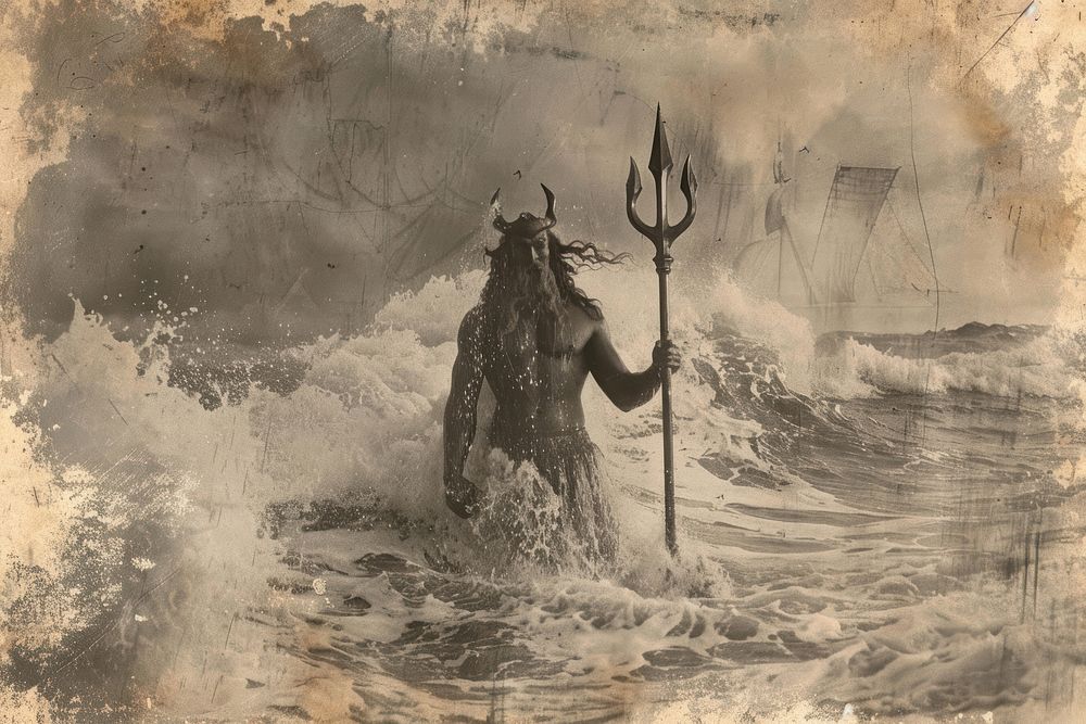 God of the Sea trident painting weaponry.