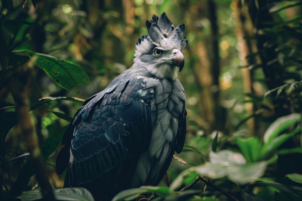 Harpy Eagle wild animals in Amazon rainforest vegetation outdoors woodland.
