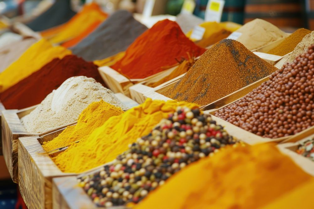 Indian spices bread food.