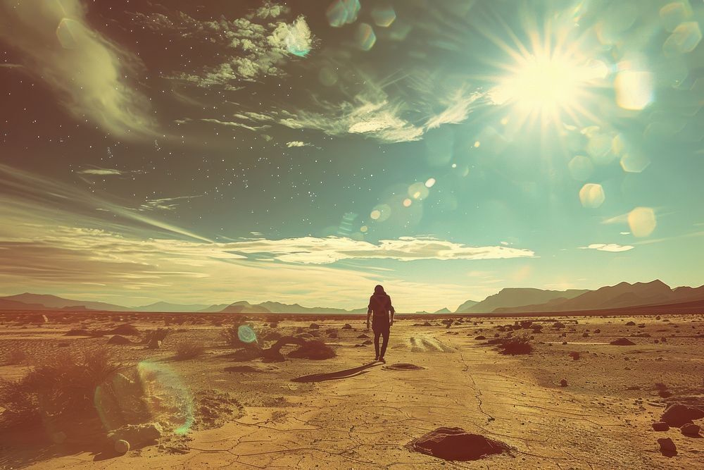 Man lost in desert photo photography landscape.